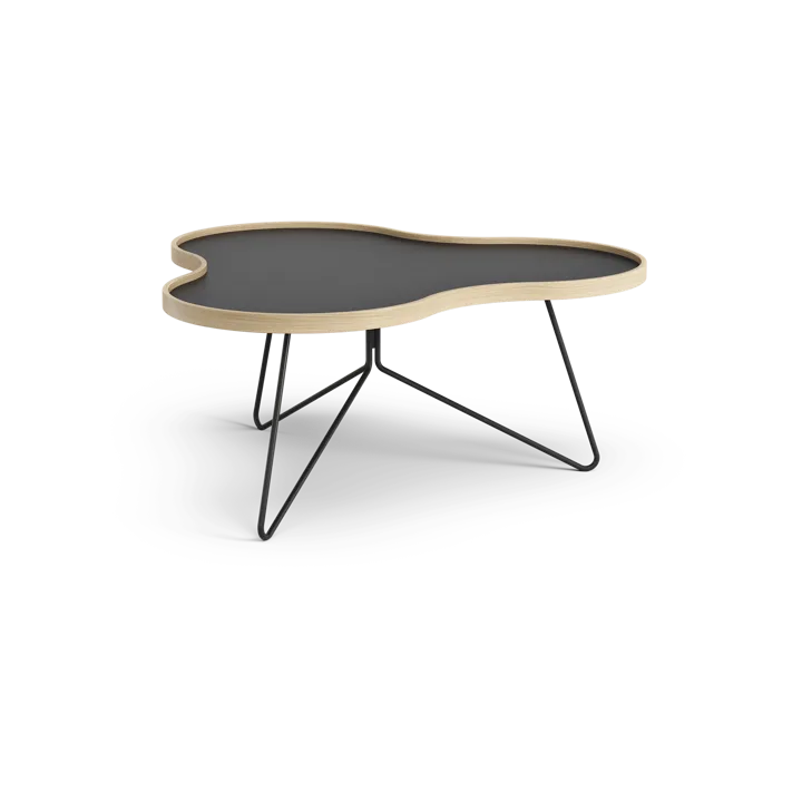 Flower tafel 84x90 cm - H39cm-zwart-eiken-zwart onderstel - Swedese