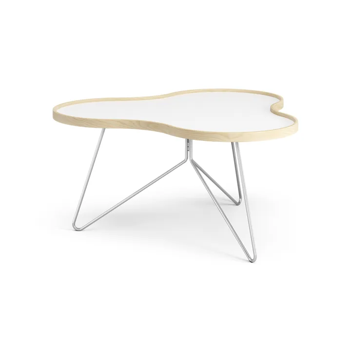 Flower tafel 84x90 cm - H45 cm-wit-berken-chroom - Swedese