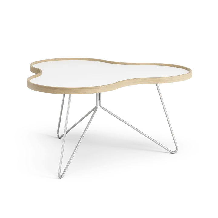 Flower tafel 84x90 cm - H45 cm-wit-eiken-chroom - Swedese