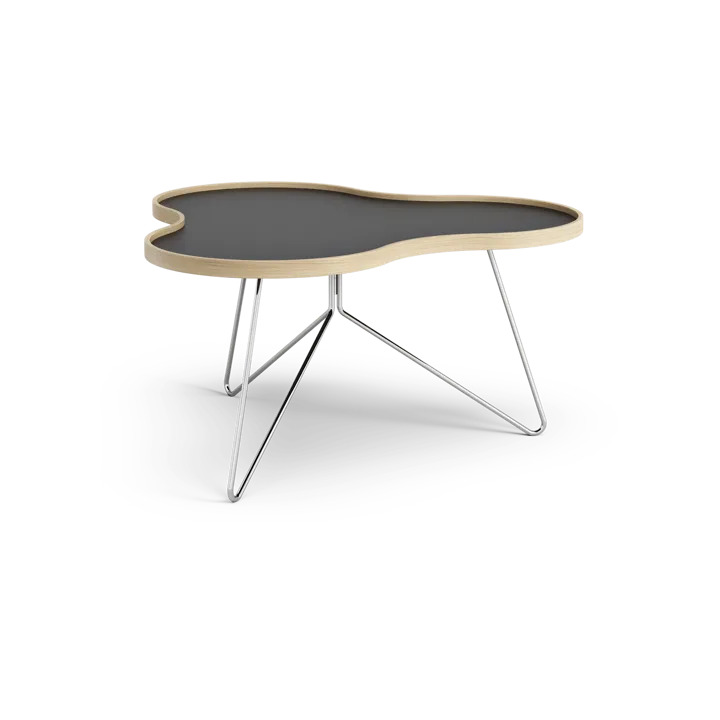 Flower tafel 84x90 cm - H45cm-zwart-eiken-chroom - Swedese