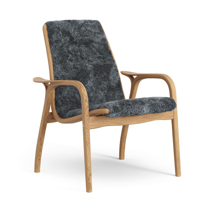 Laminett Fauteuil Eik geolied / schapenvacht - Charcoal (dunkelgrijs) - Swedese