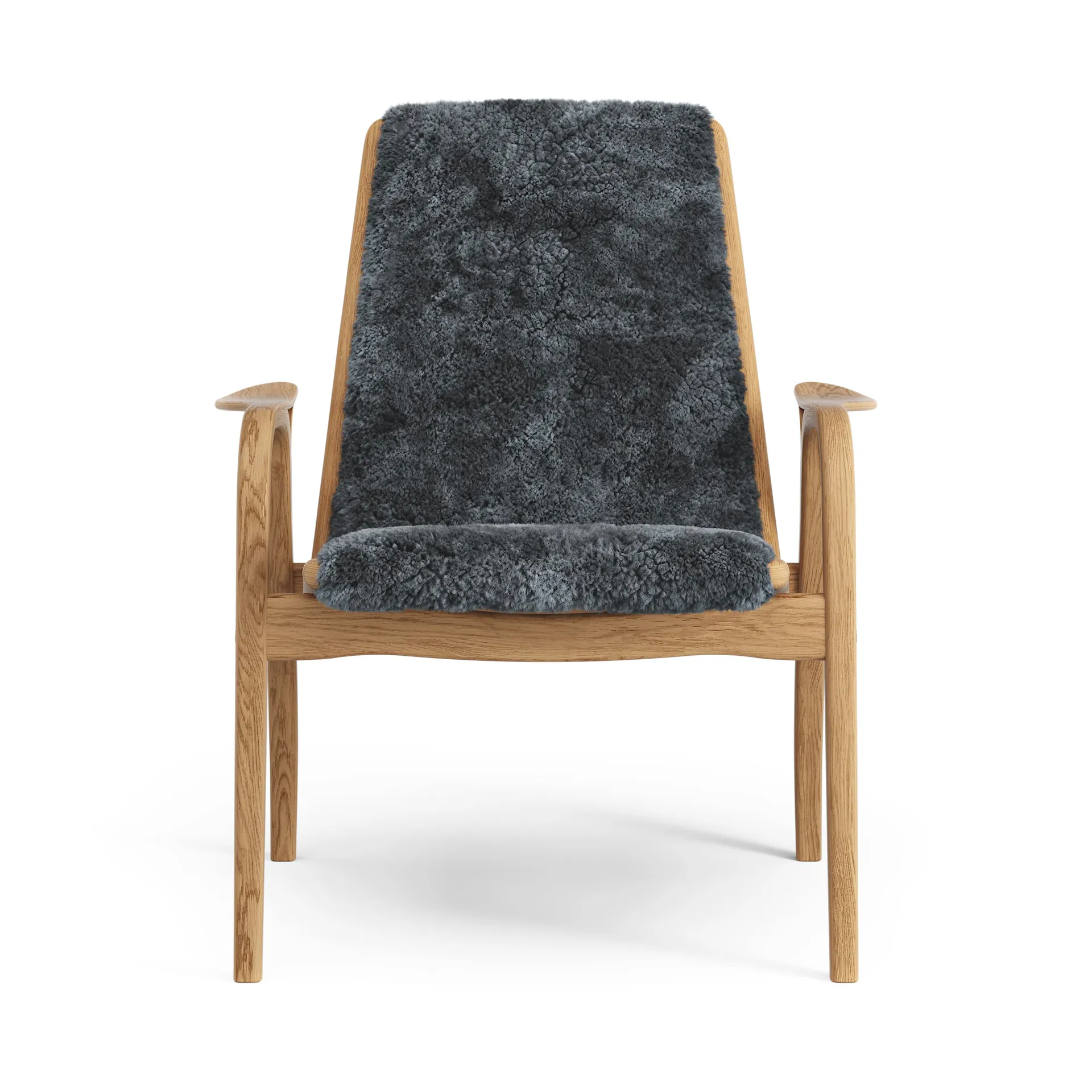 Laminett Fauteuil Eik geolied / schapenvacht, Charcoal (dunkelgrijs) Swedese