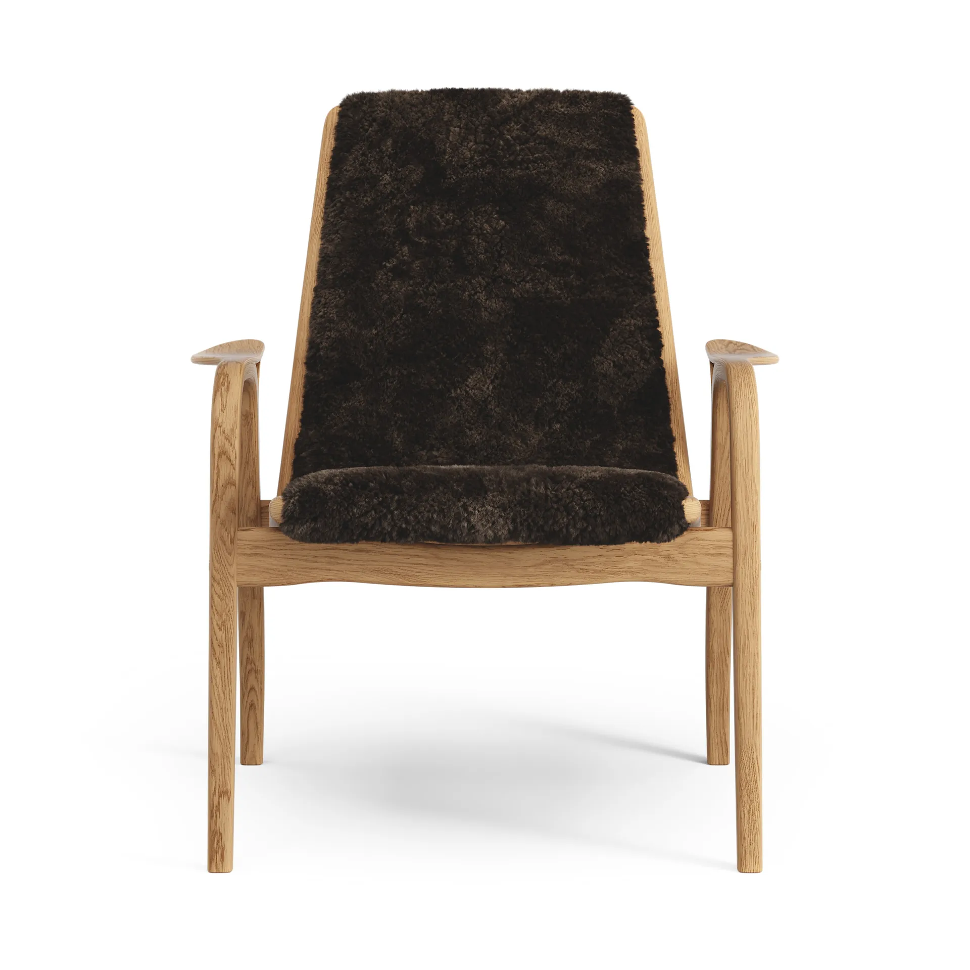 Laminett Fauteuil Eik geolied / schapenvacht, Espresso (bruin) Swedese