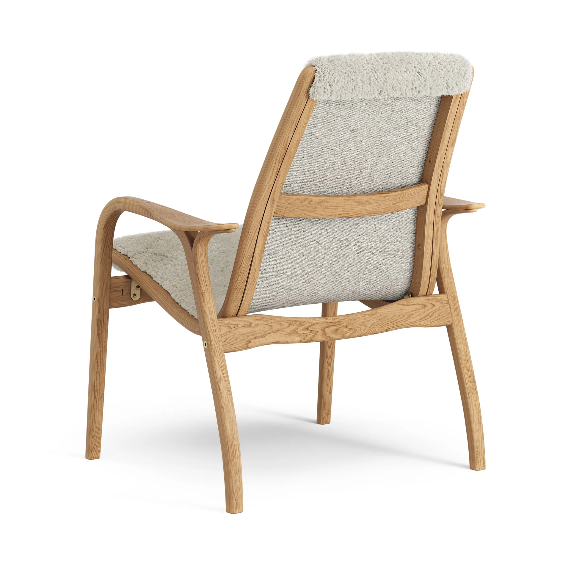Laminett Fauteuil Eik geolied / schapenvacht, Moonlight (beige) Swedese