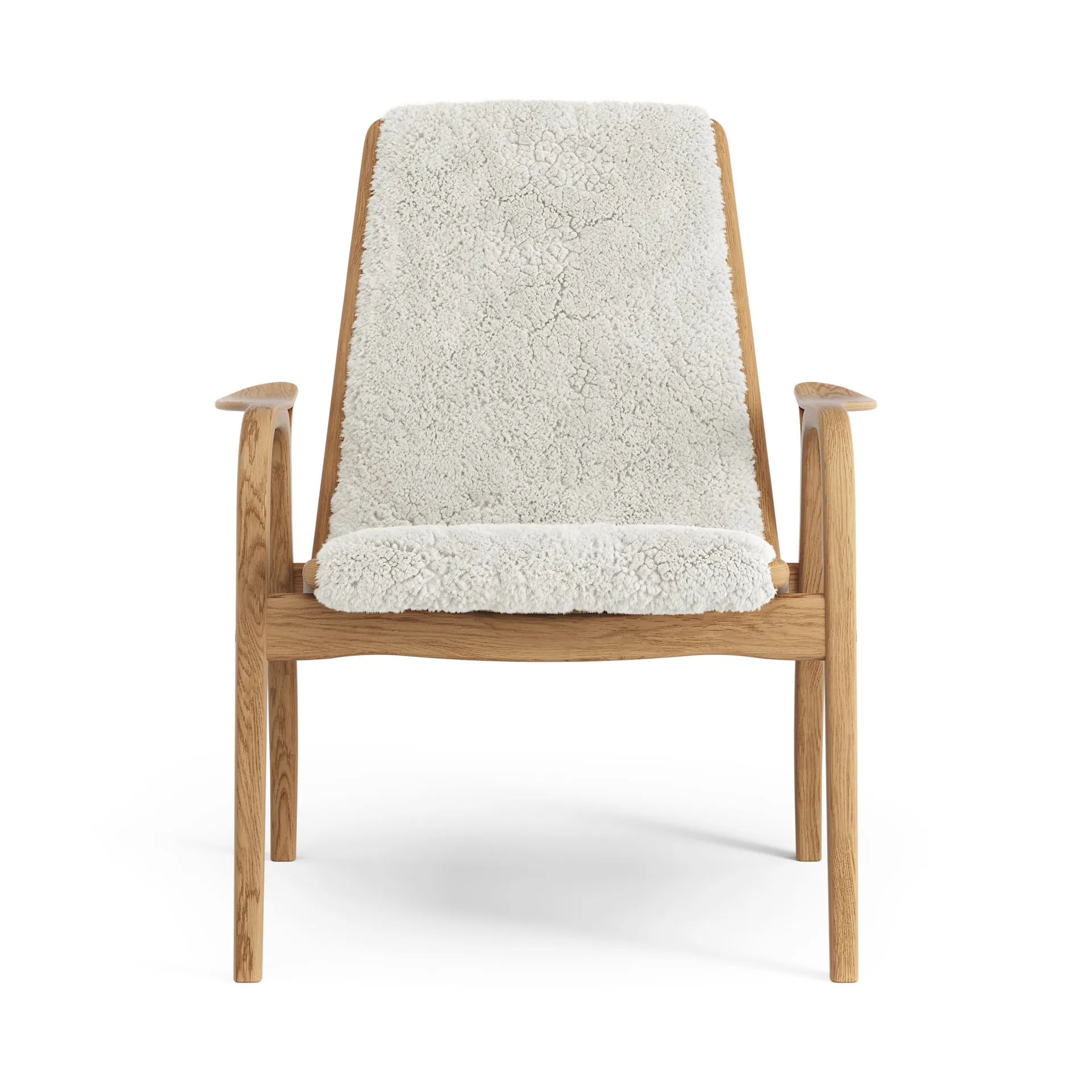 Laminett Fauteuil Eik geolied / schapenvacht, Offwhite (wit) Swedese