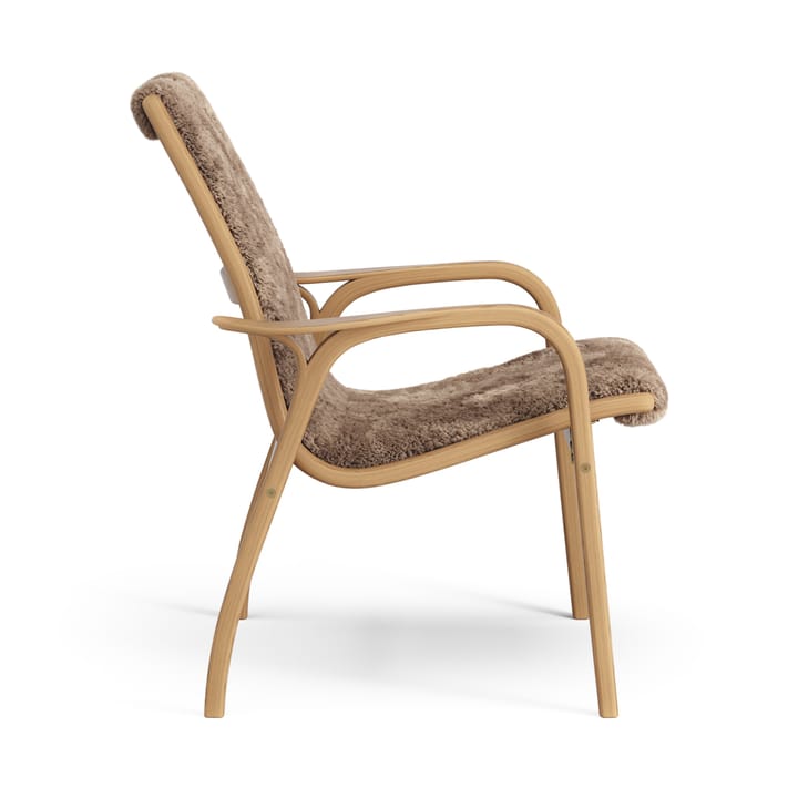 Laminett Fauteuil Eik geolied / schapenvacht, Sahara (nougatbruin) Swedese