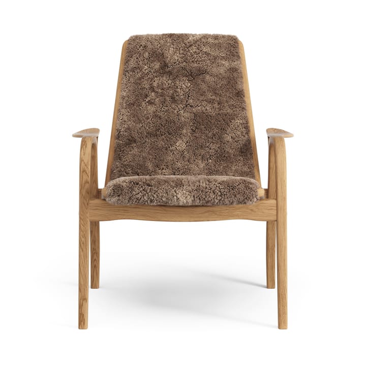 Laminett Fauteuil Eik geolied / schapenvacht, Sahara (nougatbruin) Swedese