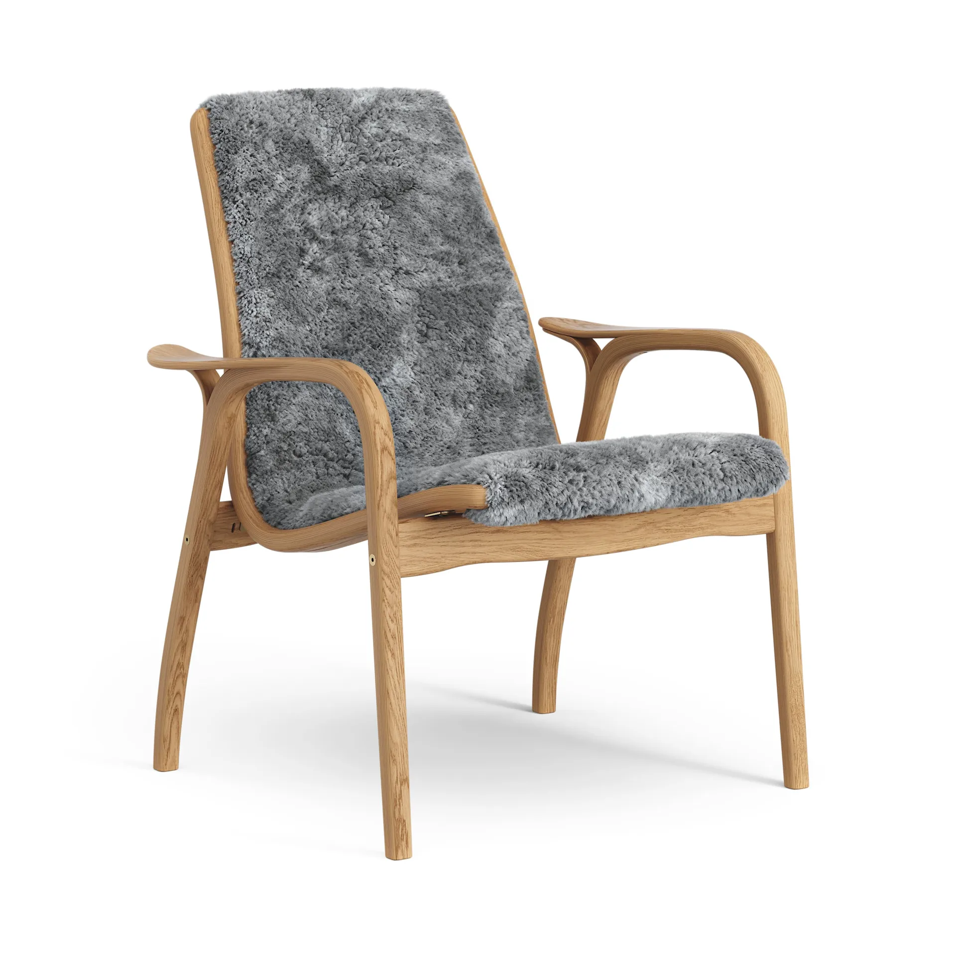 Laminett Fauteuil Eik geolied / schapenvacht, Scandinavian Grey (grijs) Swedese