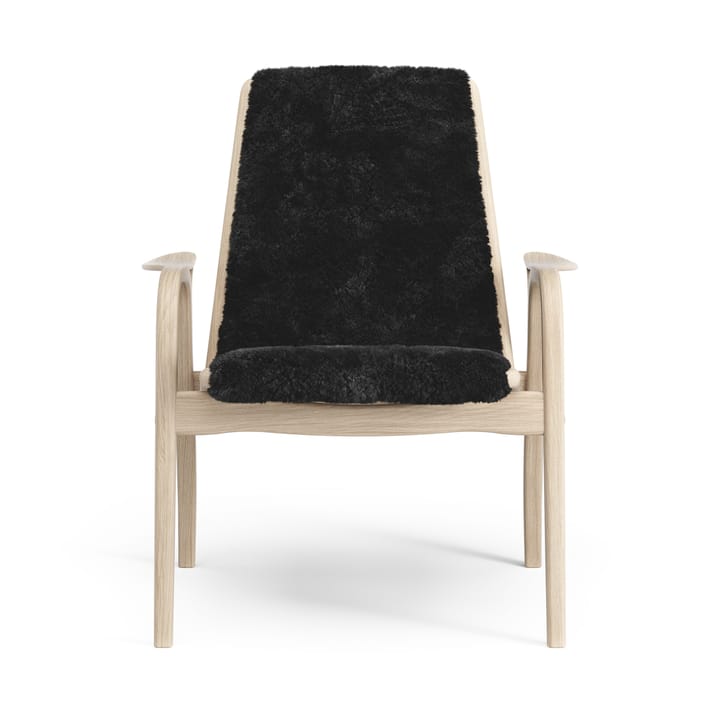 Laminett Fauteuil Eik wit gepigmenteerd / schapenvacht - Black (zwart) - Swedese