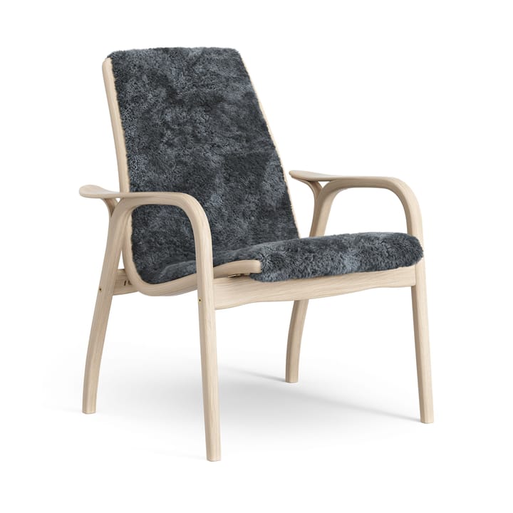 Laminett Fauteuil Eik wit gepigmenteerd / schapenvacht - Charcoal (dunkelgrijs) - Swedese