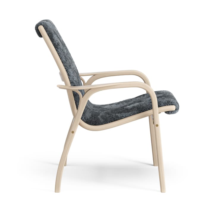Laminett Fauteuil Eik wit gepigmenteerd / schapenvacht, Charcoal (dunkelgrijs) Swedese