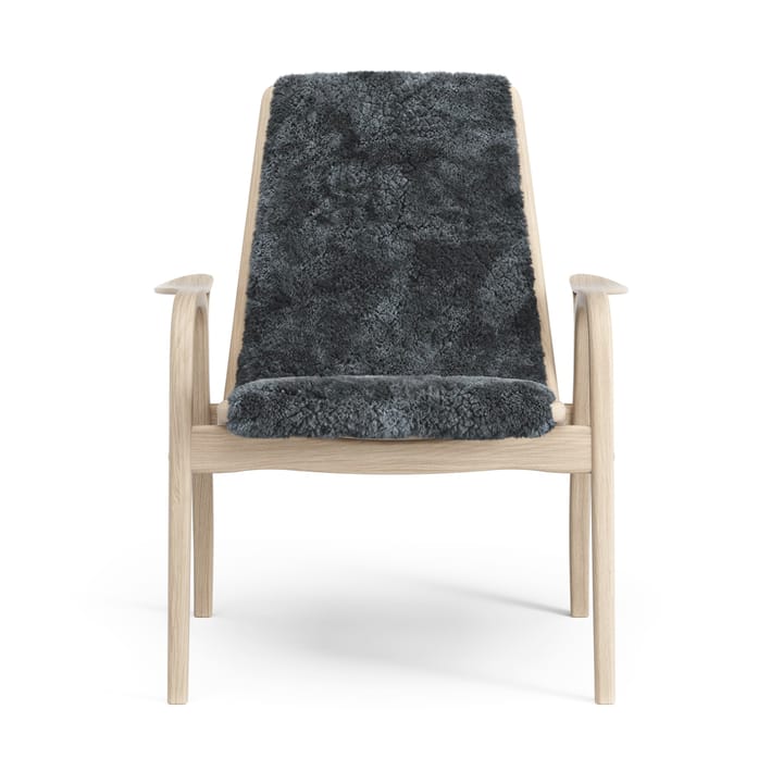 Laminett Fauteuil Eik wit gepigmenteerd / schapenvacht, Charcoal (dunkelgrijs) Swedese