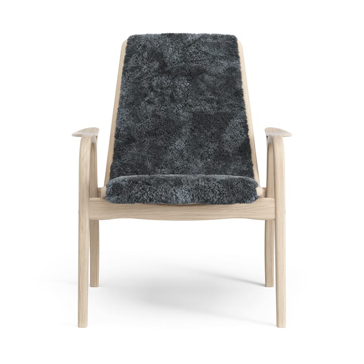 Laminett Fauteuil Eik wit gepigmenteerd / schapenvacht - Charcoal (dunkelgrijs) - Swedese