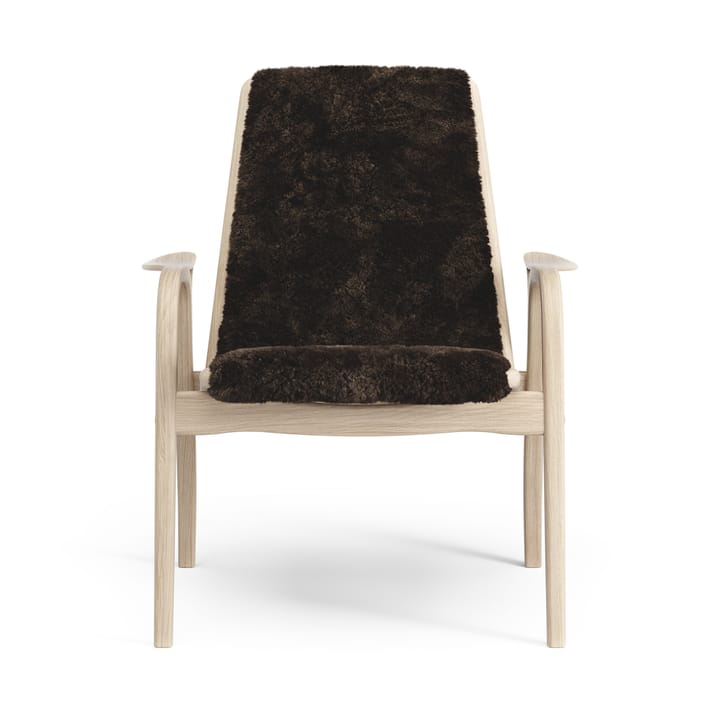 Laminett Fauteuil Eik wit gepigmenteerd / schapenvacht, Espresso (bruin) Swedese