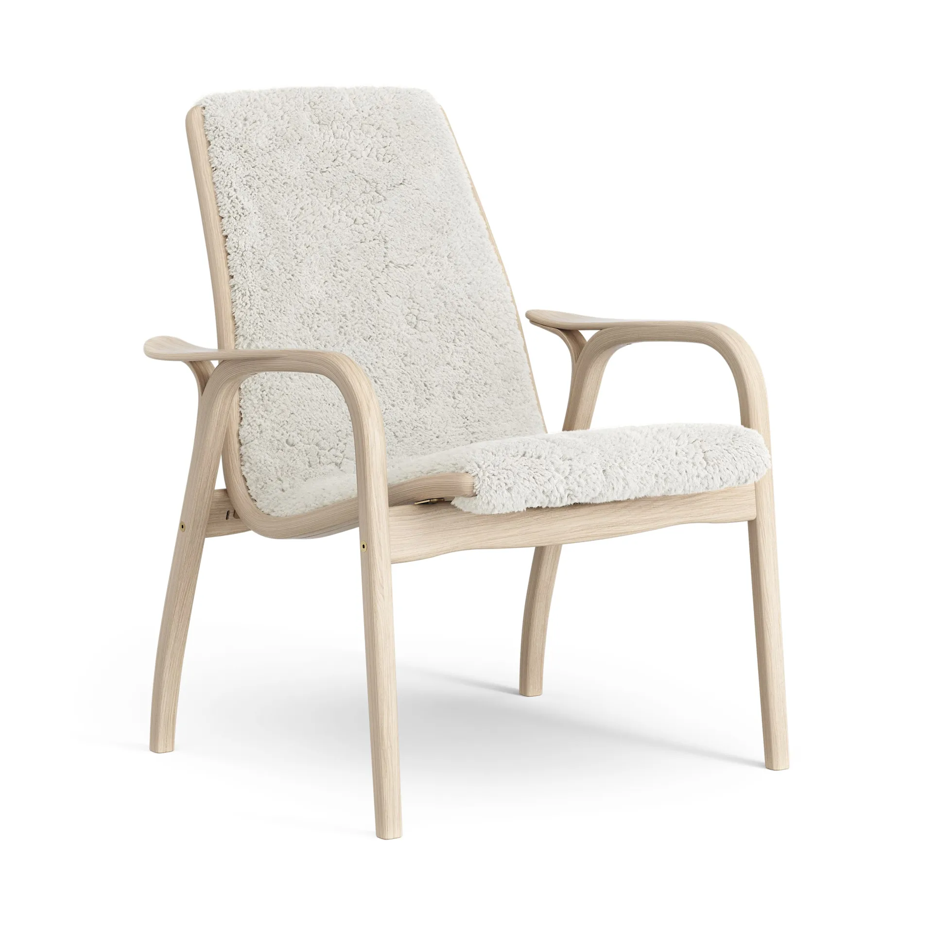 Laminett Fauteuil Eik wit gepigmenteerd / schapenvacht, Offwhite (wit) Swedese
