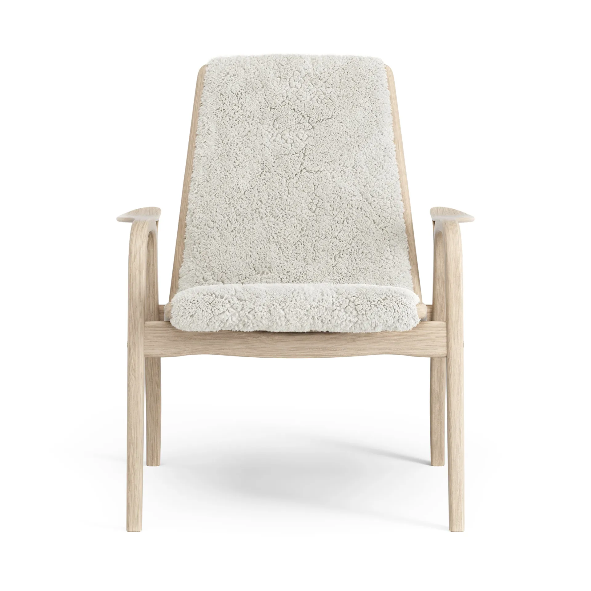 Laminett Fauteuil Eik wit gepigmenteerd / schapenvacht, Offwhite (wit) Swedese