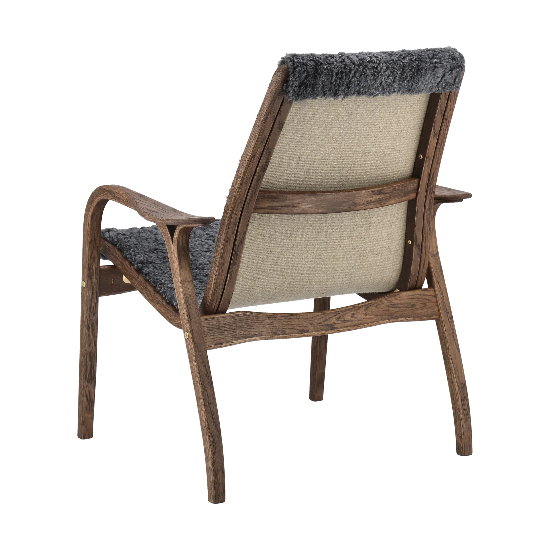 Laminett fauteuil eik/schapenvacht Special Edition, Rubio Monocoat Chocolate-Charcoal Swedese
