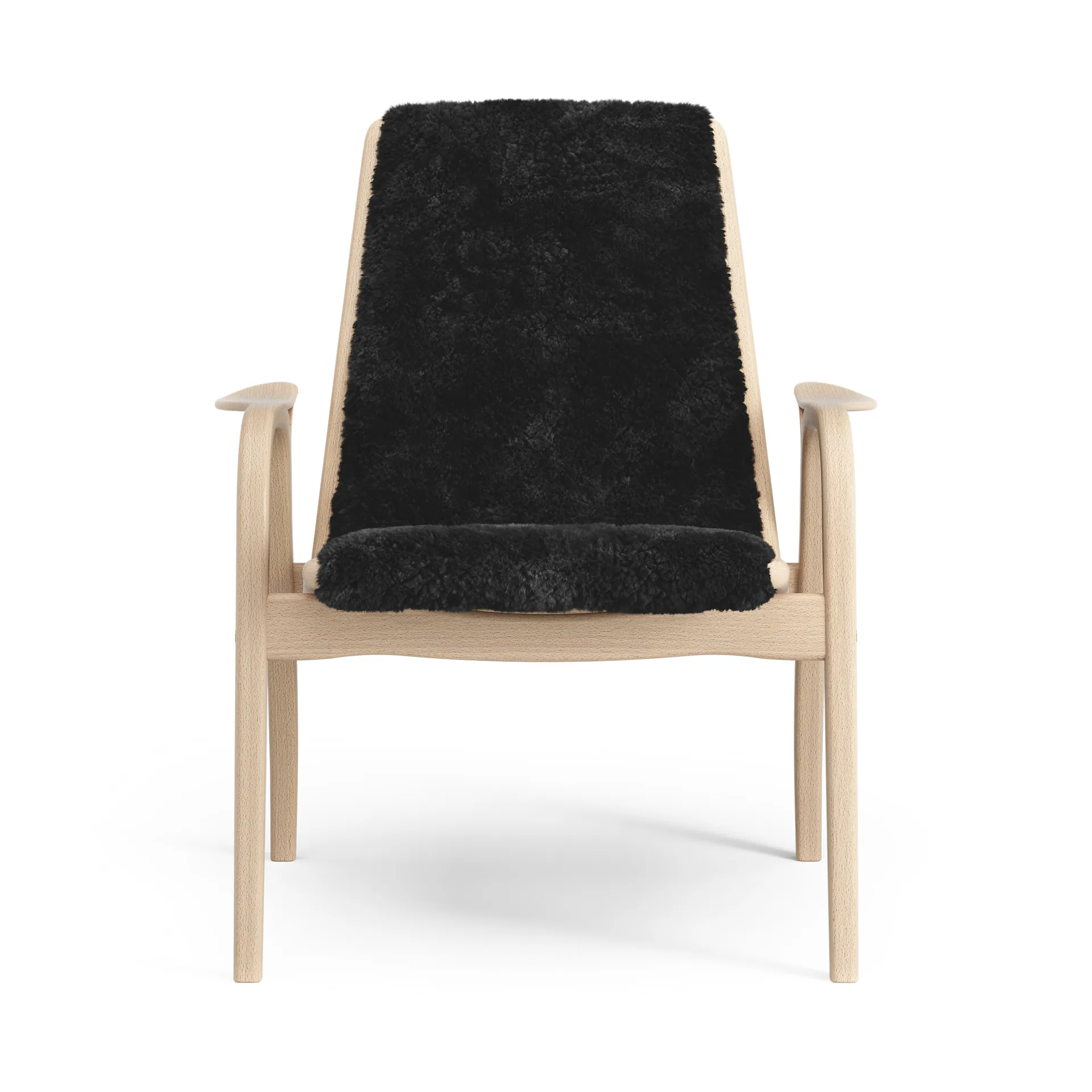 Laminett Fauteuil gelakt Beuken / schapenvacht, Black (zwart) Swedese