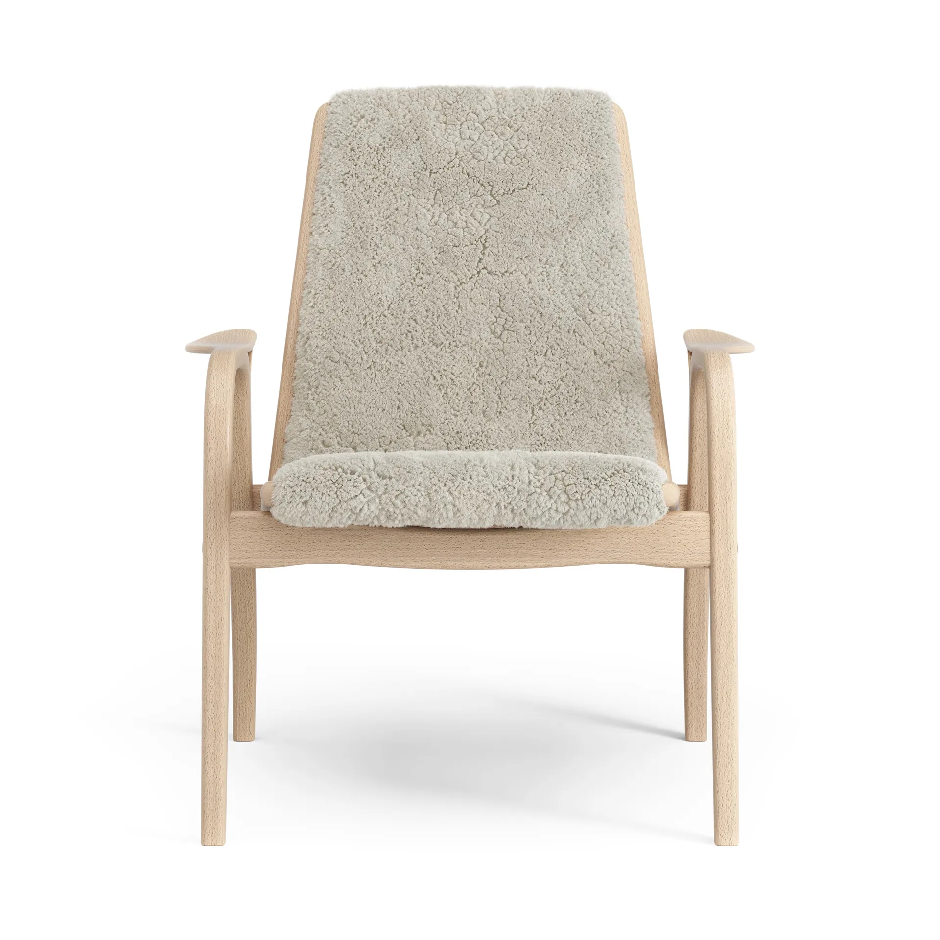 Laminett Fauteuil gelakt Beuken / schapenvacht, Moonlight (beige) Swedese