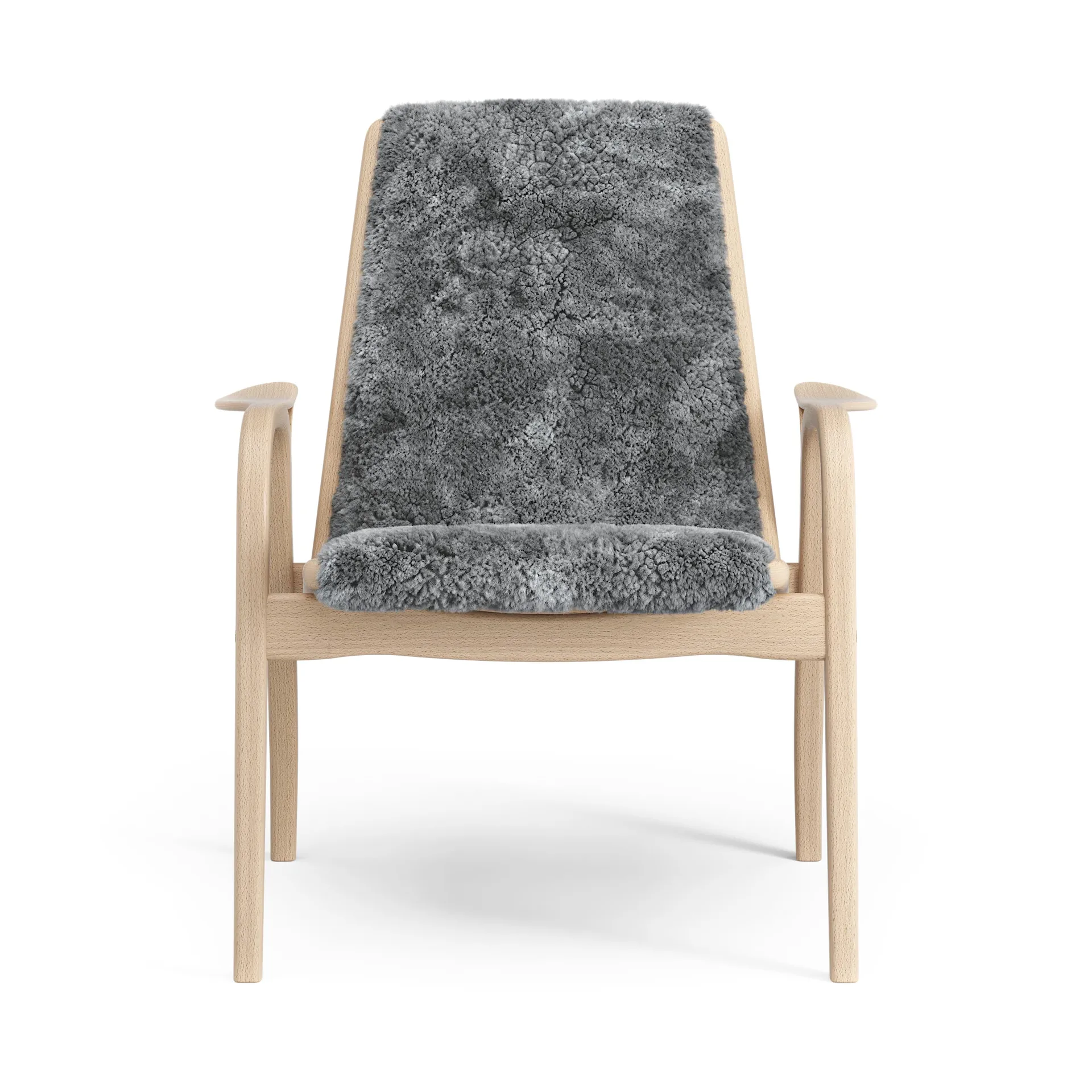 Laminett Fauteuil gelakt Beuken / schapenvacht, Scandinavian Grey (grijs) Swedese
