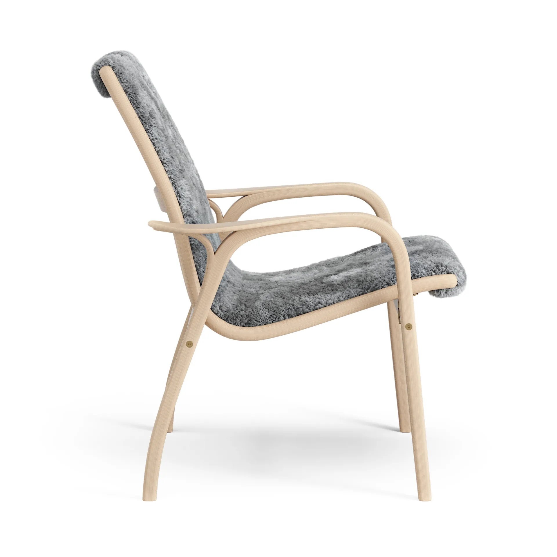 Swedese Laminett fauteuil gelakt beuken/schapenvacht Scandinavian Grey (grijs)