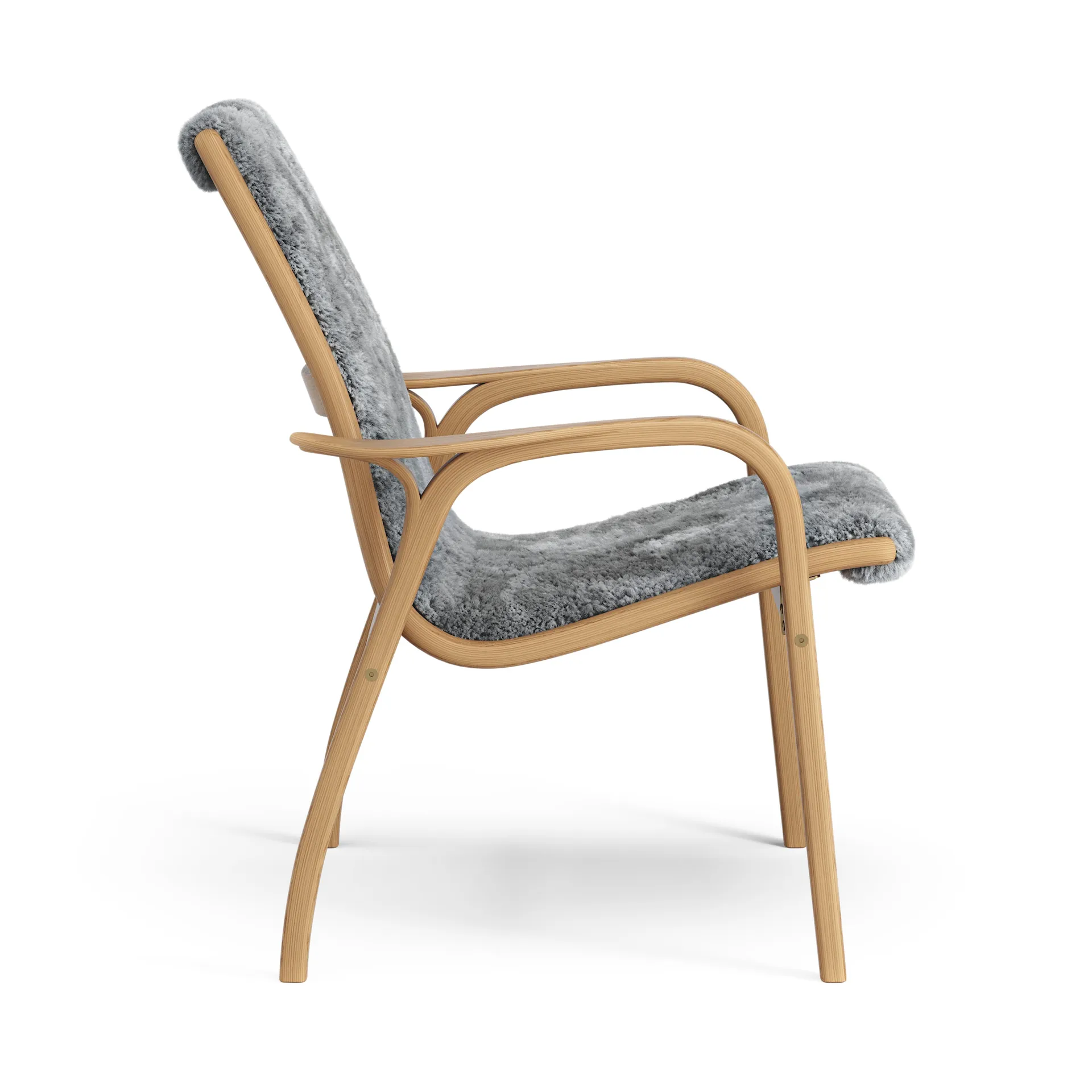 Swedese Laminett fauteuil geolied eiken/schapenvacht Scandinavian Grey (grijs)