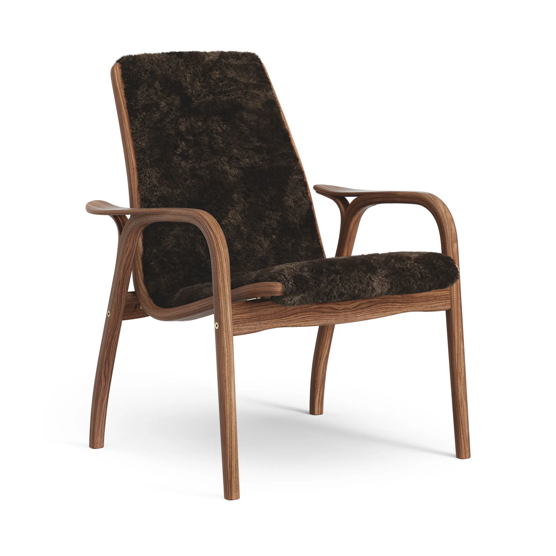 Laminett Fauteuil Walnoot geolied/schapenvacht, Espresso (bruin) Swedese