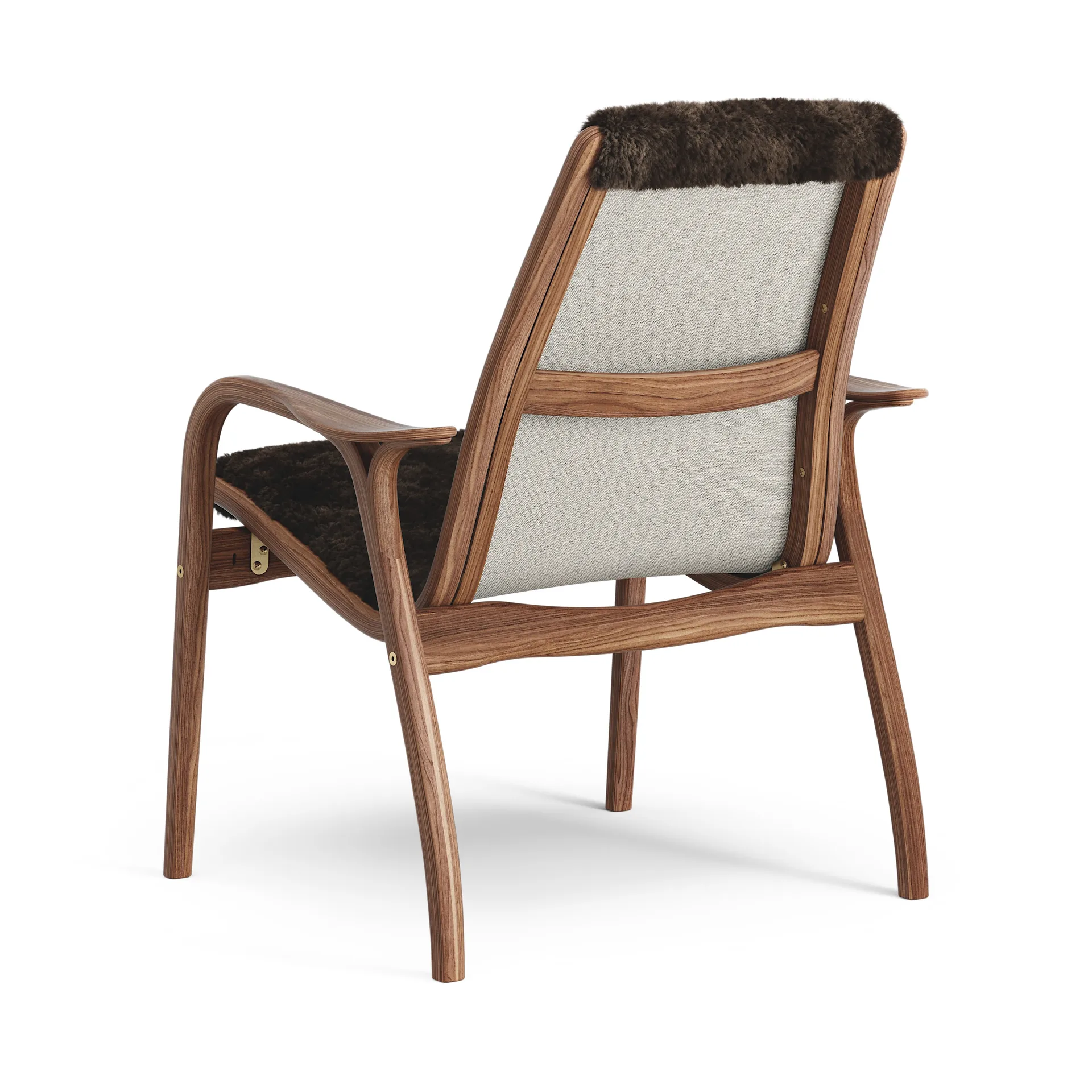 Laminett Fauteuil Walnoot geolied/schapenvacht, Espresso (bruin) Swedese
