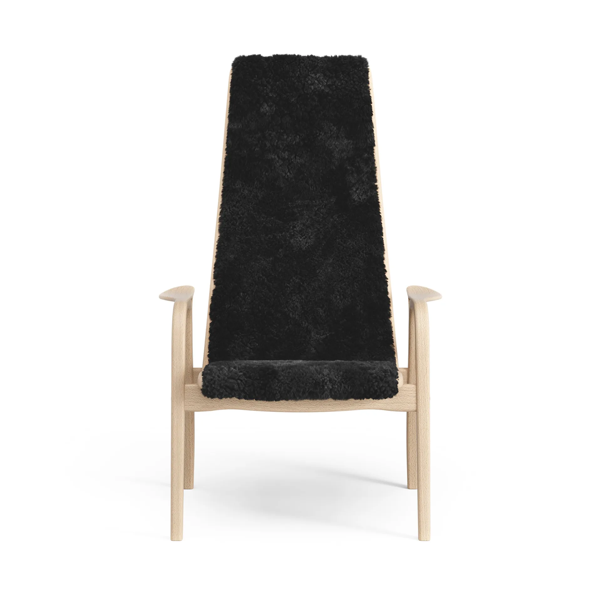 Lamini Kinderfauteuil gelakt Beuk/schapenvacht, Black (zwart) Swedese