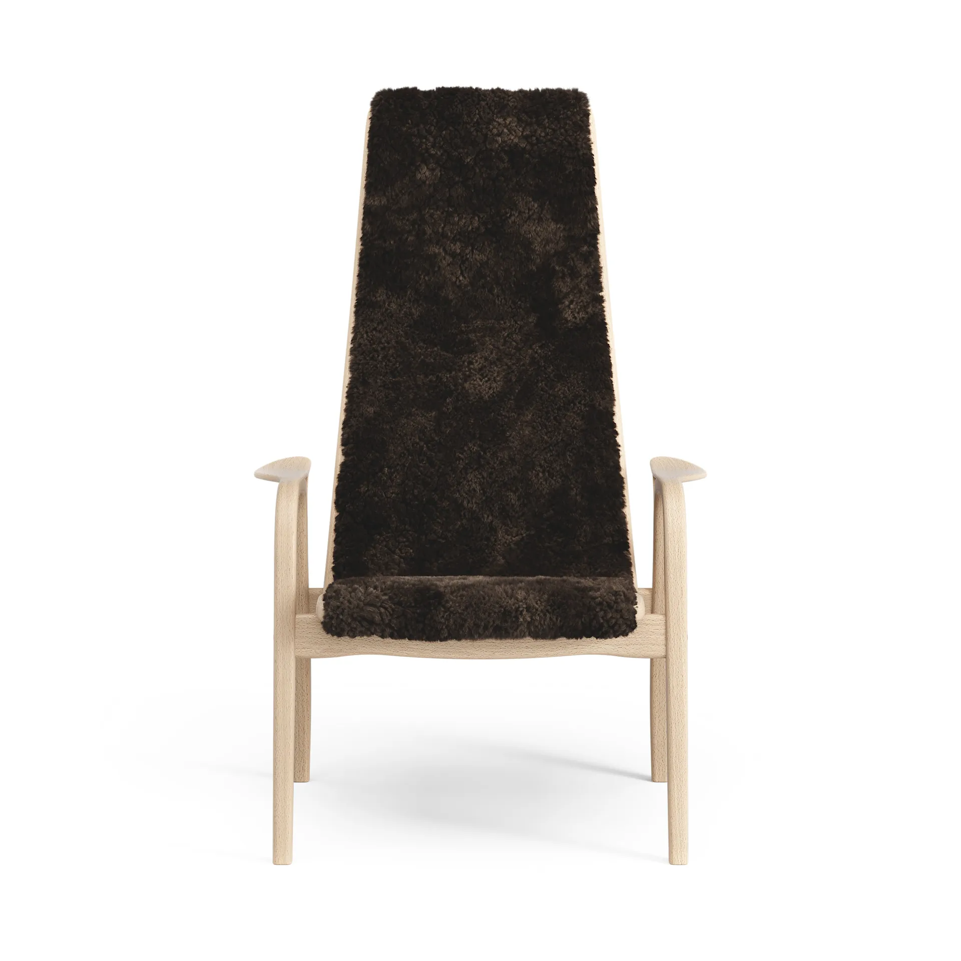 Lamini Kinderfauteuil gelakt Beuk/schapenvacht, Espresso (bruin) Swedese