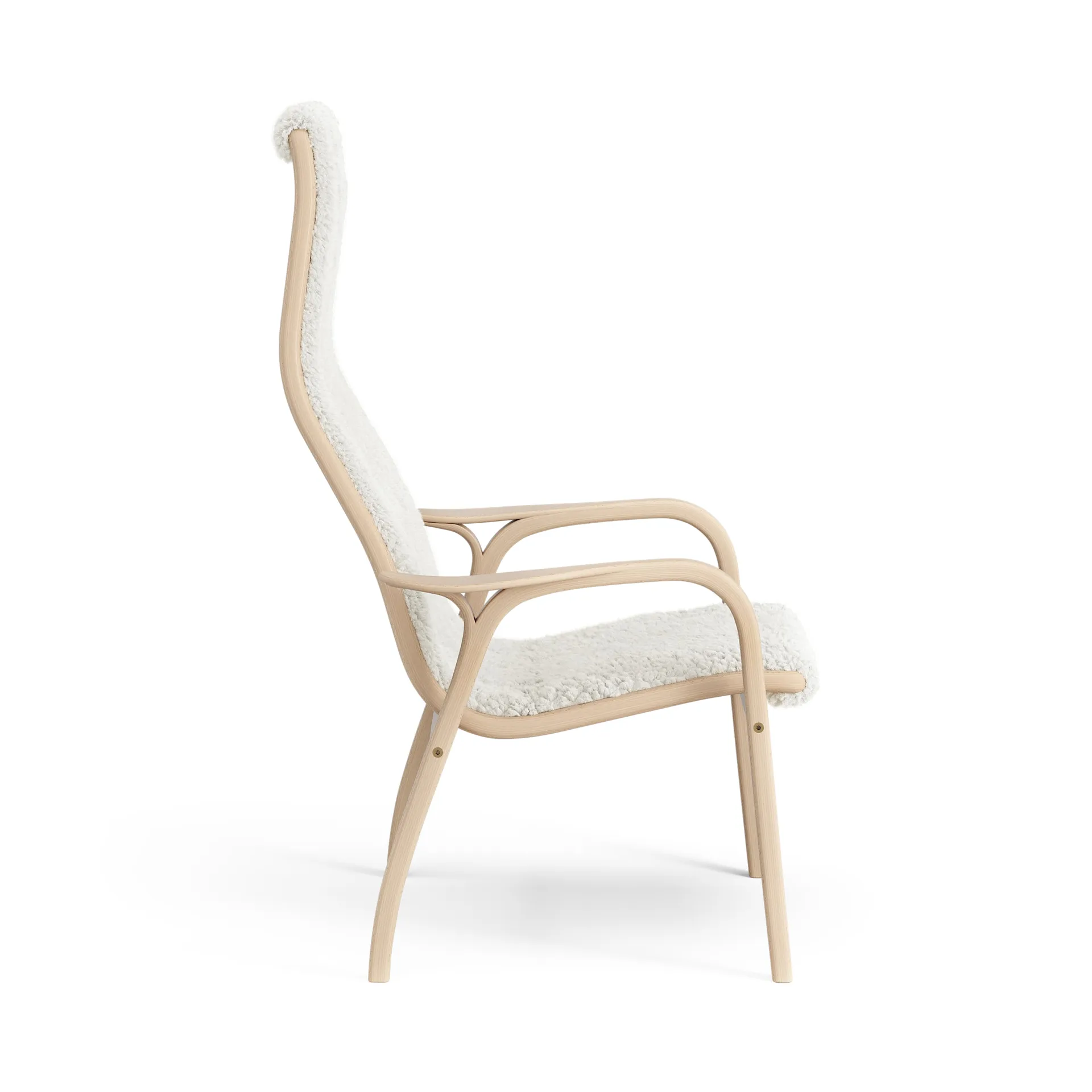 Lamini Kinderfauteuil gelakt Beuk/schapenvacht, Offwhite (wit) Swedese