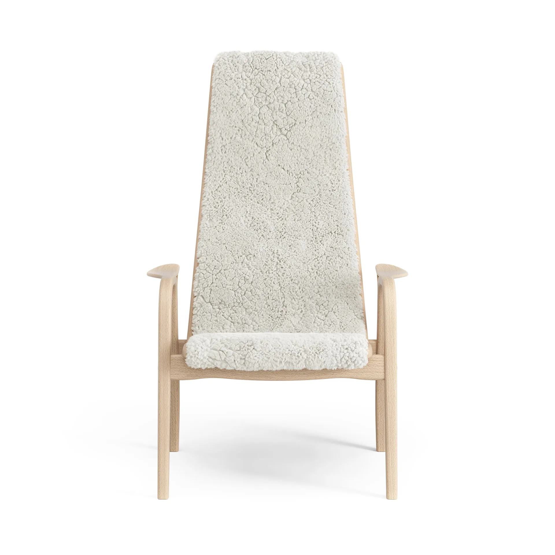 Lamini Kinderfauteuil gelakt Beuk/schapenvacht, Offwhite (wit) Swedese