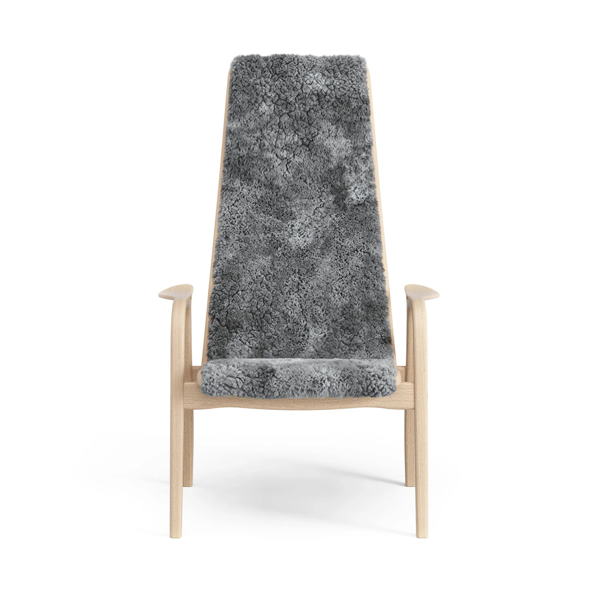 Lamini Kinderfauteuil gelakt Beuk/schapenvacht, Scandinavian Grey (grijs) Swedese