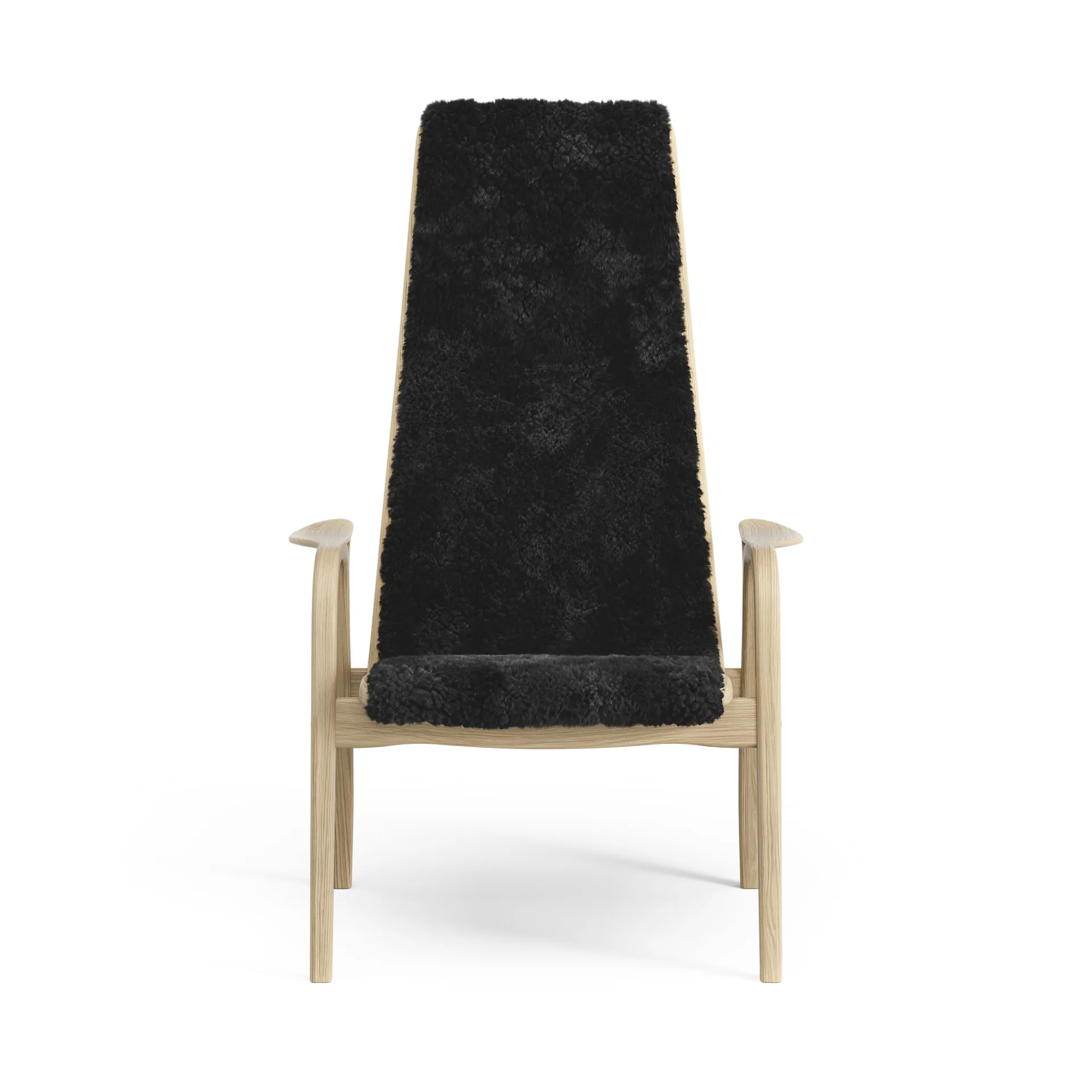 Lamini Kinderfauteuil gelakt Eik/schapenvacht, Black (zwart) Swedese