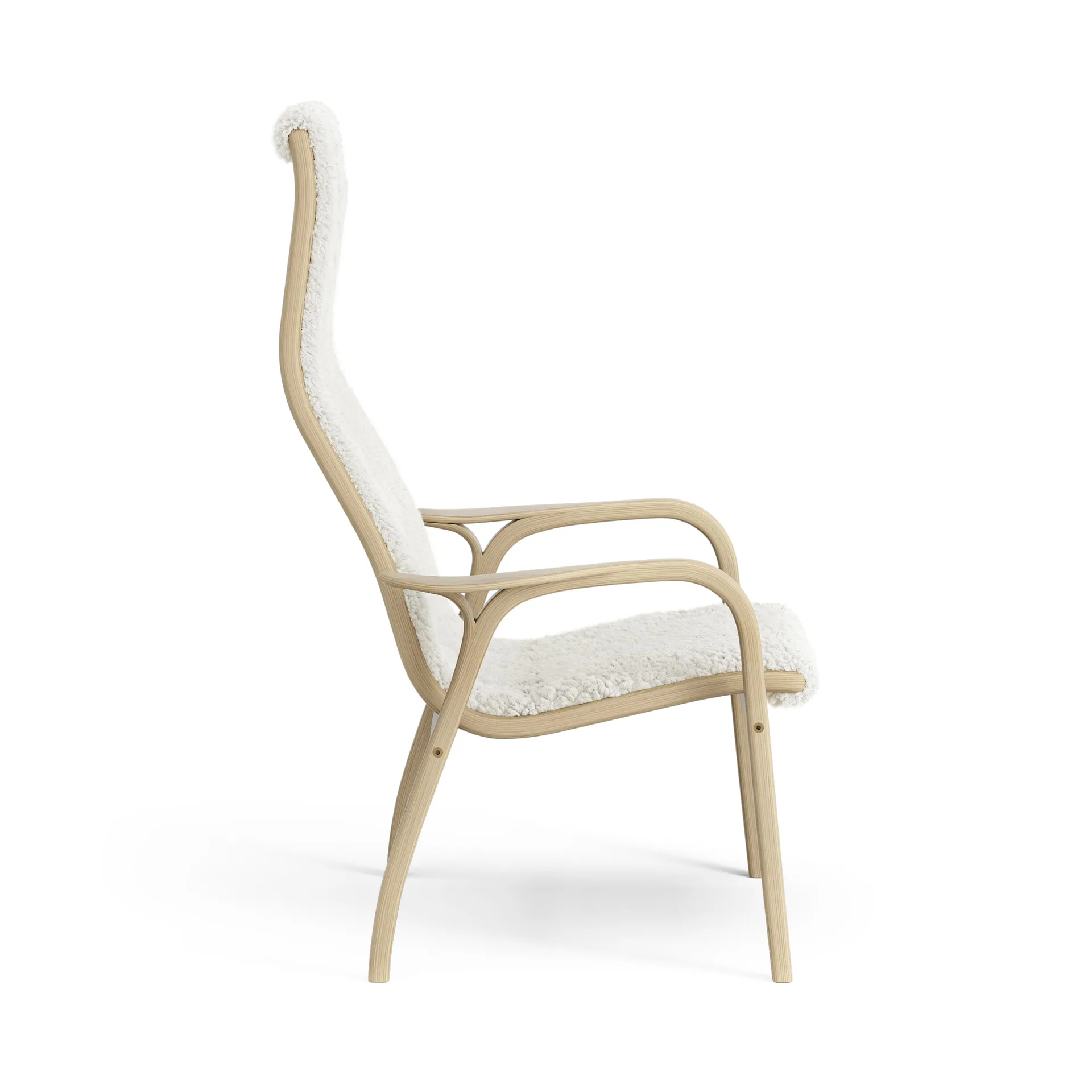 Lamini Kinderfauteuil gelakt Eik/schapenvacht, Offwhite (wit) Swedese