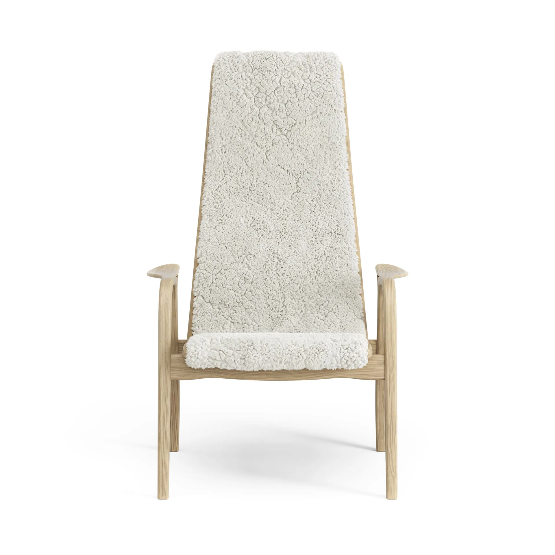 Lamini Kinderfauteuil gelakt Eik/schapenvacht, Offwhite (wit) Swedese