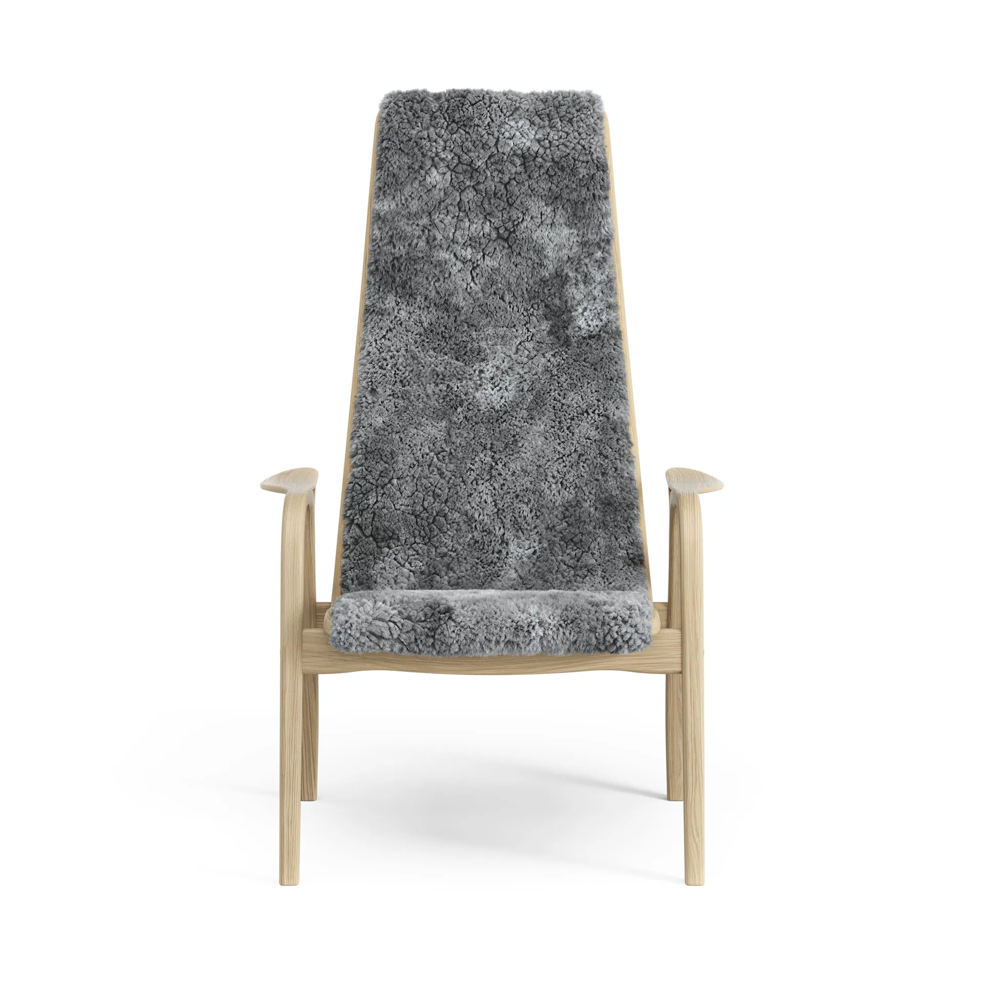 Lamini Kinderfauteuil gelakt Eik/schapenvacht, Scandinavian Grey (grijs) Swedese