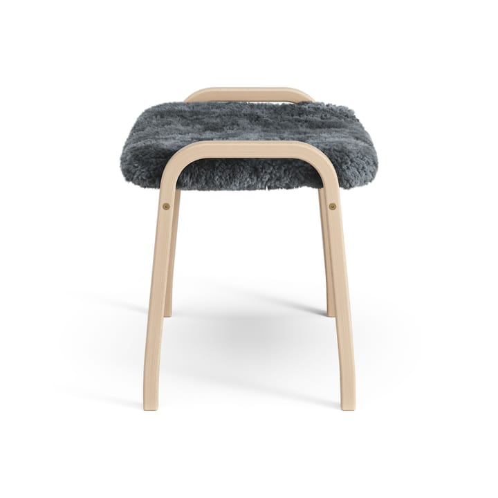 Lamini voetenbankje voor kinderen gelakt Beuk/schapenvacht, Charcoal (donkergrijs) Swedese