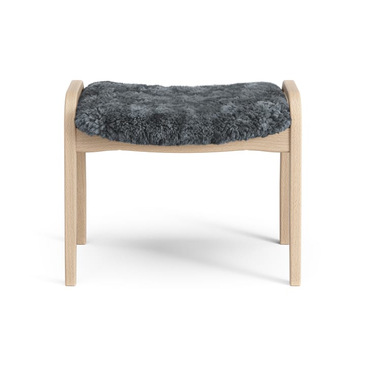 Lamini voetenbankje voor kinderen gelakt Beuk/schapenvacht, Charcoal (donkergrijs) Swedese