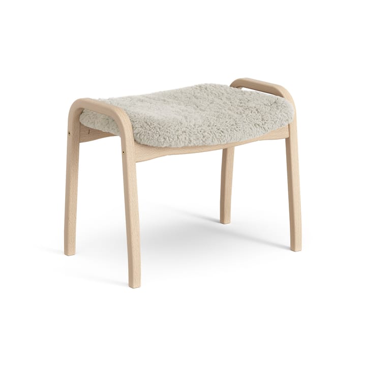 Lamini voetenbankje voor kinderen gelakt Beuk/schapenvacht, Moonlight (beige) Swedese