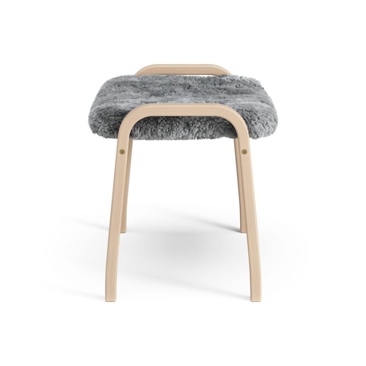 Lamini voetenbankje voor kinderen gelakt Beuk/schapenvacht, Scandinavian Grey (grijs) Swedese