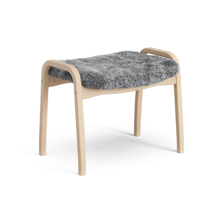 Lamini voetenbankje voor kinderen gelakt Beuk/schapenvacht, Scandinavian Grey (grijs) Swedese
