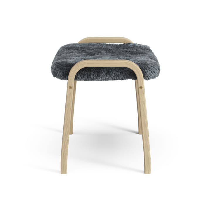 Lamini voetenbankje voor kinderen gelakt Eik/schapenvacht, Charcoal (donkergrijs) Swedese