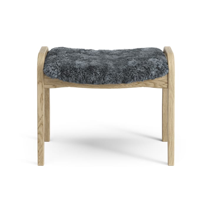 Lamini voetenbankje voor kinderen gelakt Eik/schapenvacht, Charcoal (donkergrijs) Swedese