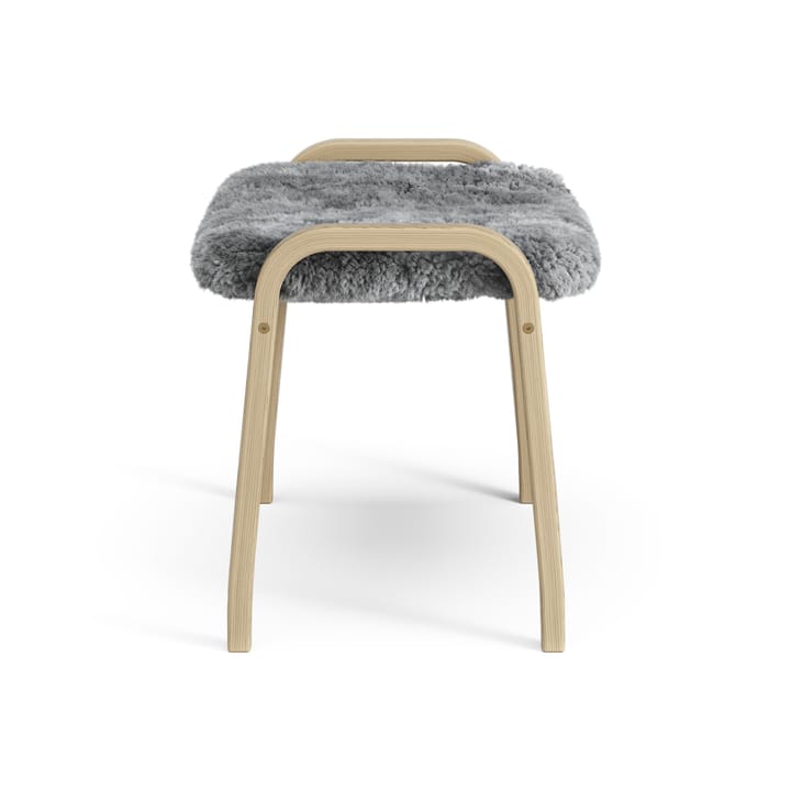 Lamini voetenbankje voor kinderen gelakt Eik/schapenvacht, Scandinavian Grey (grijs) Swedese