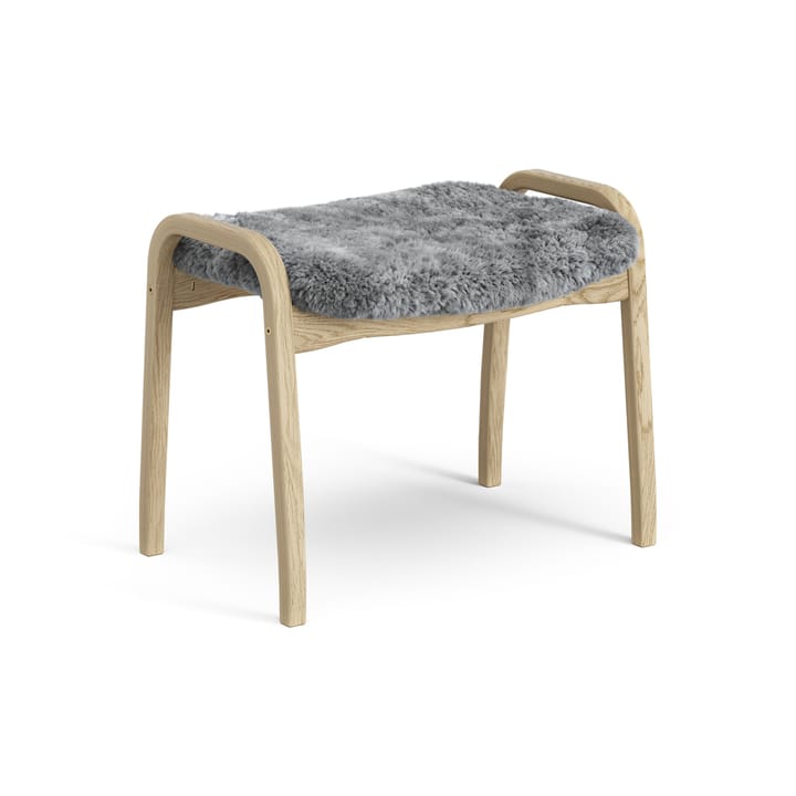 Lamini voetenbankje voor kinderen gelakt Eik/schapenvacht, Scandinavian Grey (grijs) Swedese