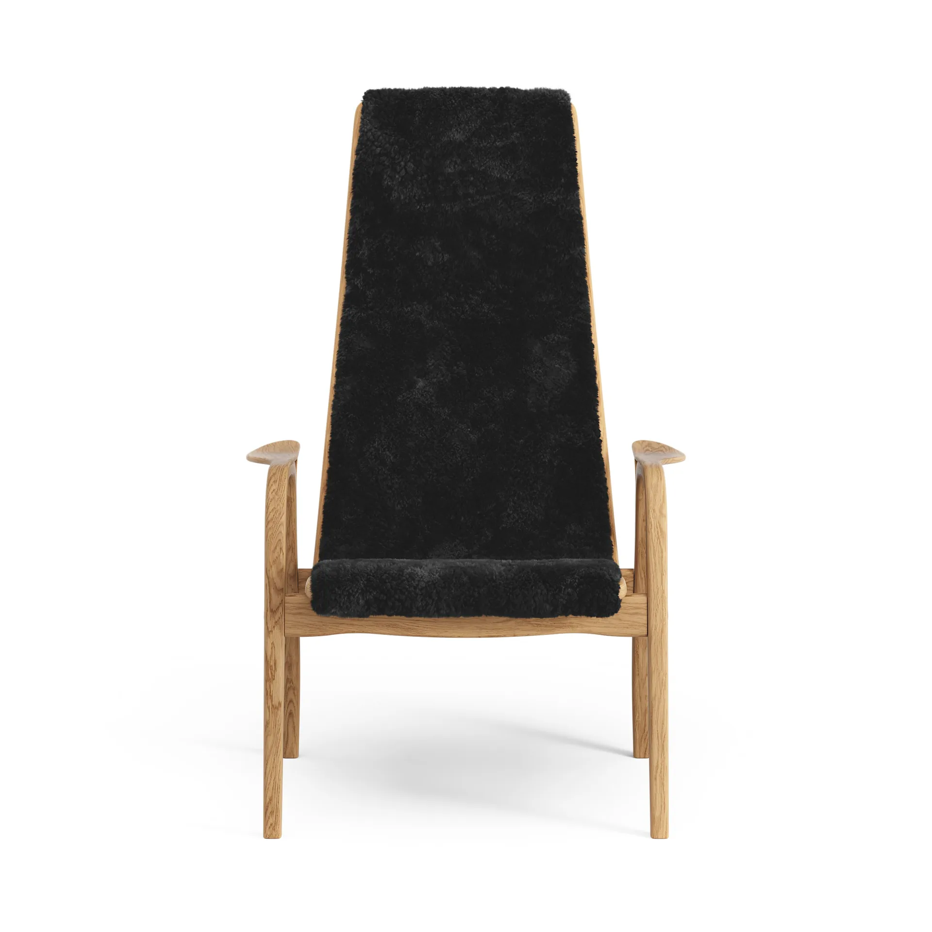 Lamino Fauteuil Eik geolied/schapenvacht, Black (zwart) Swedese