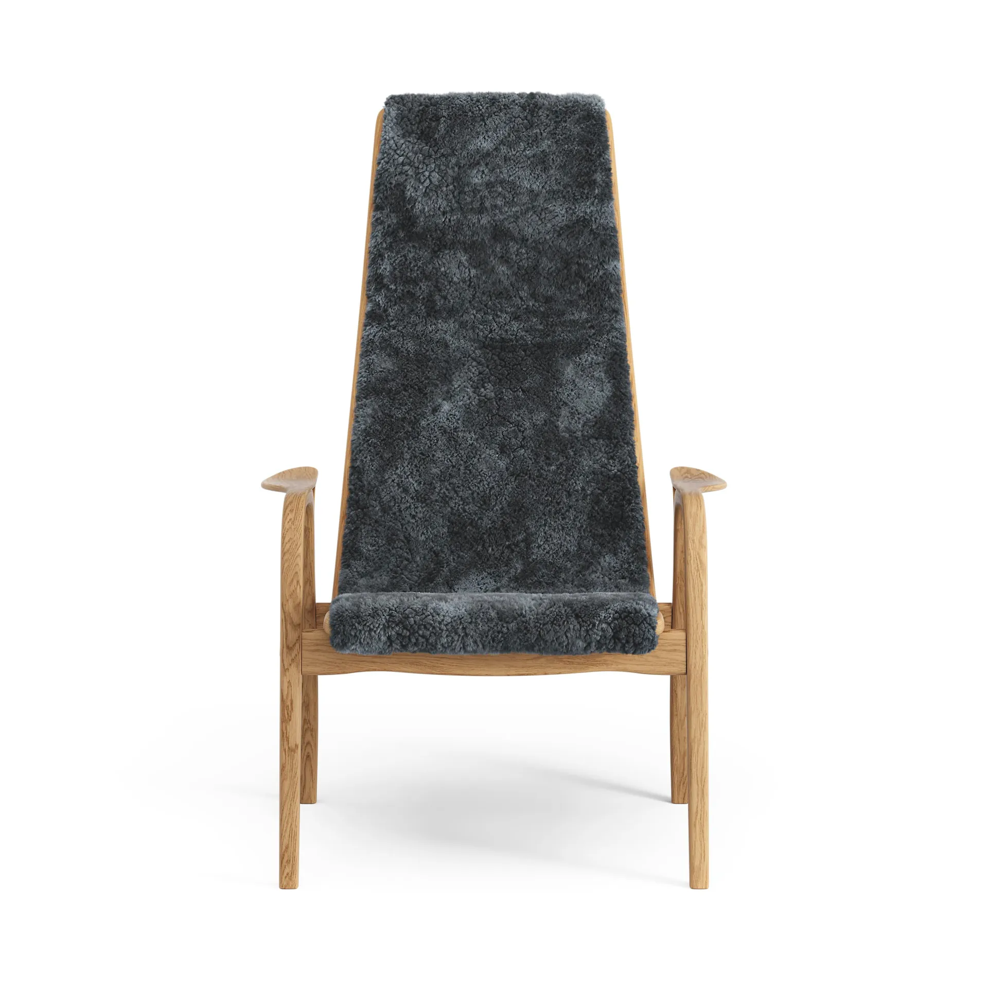 Lamino Fauteuil Eik geolied/schapenvacht, Charcoal (donkergrijs) Swedese