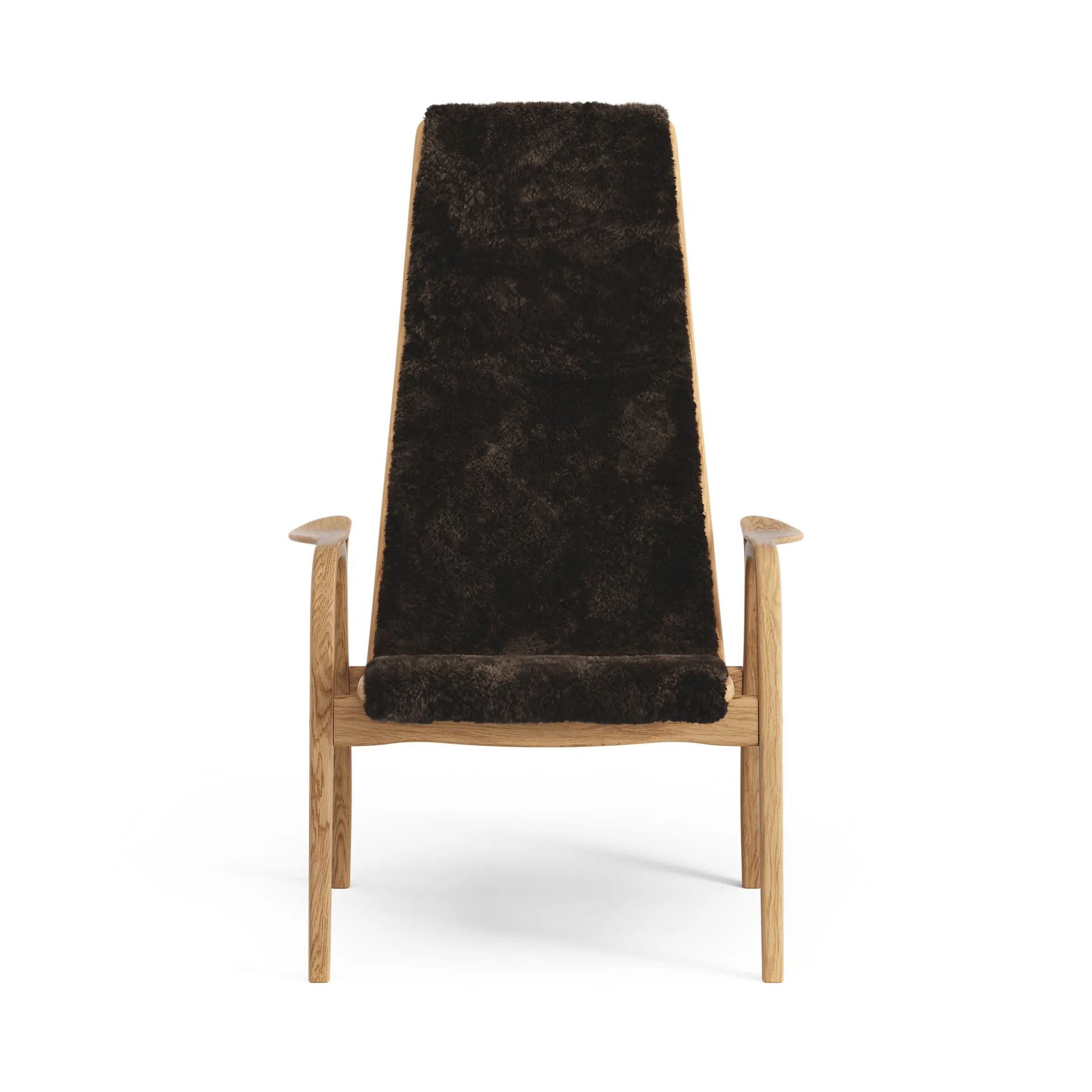 Lamino Fauteuil Eik geolied/schapenvacht, Espresso (bruin) Swedese
