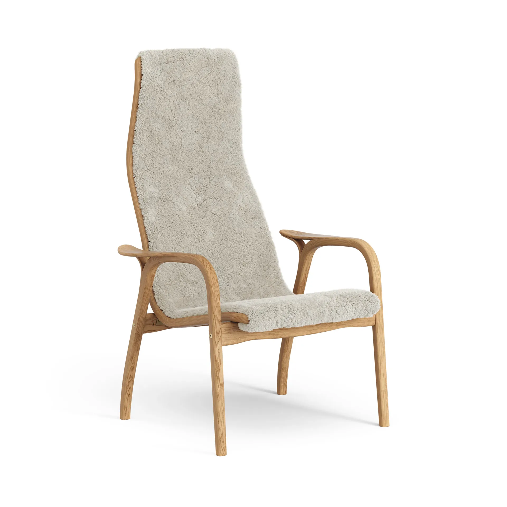 Lamino Fauteuil Eik geolied/schapenvacht, Moonlight (beige) Swedese